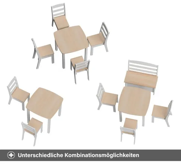 Kinder Sitzgruppe weiß - Kombinationsmöglichkeiten