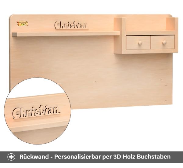 Personalisierung per 3D Holzbuchstaben