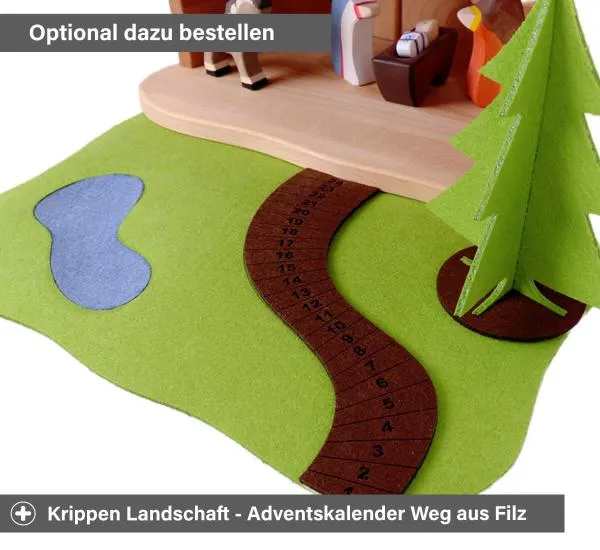 Krippenstall Zubehör - Krippenlandschaft Adventskalender Weg