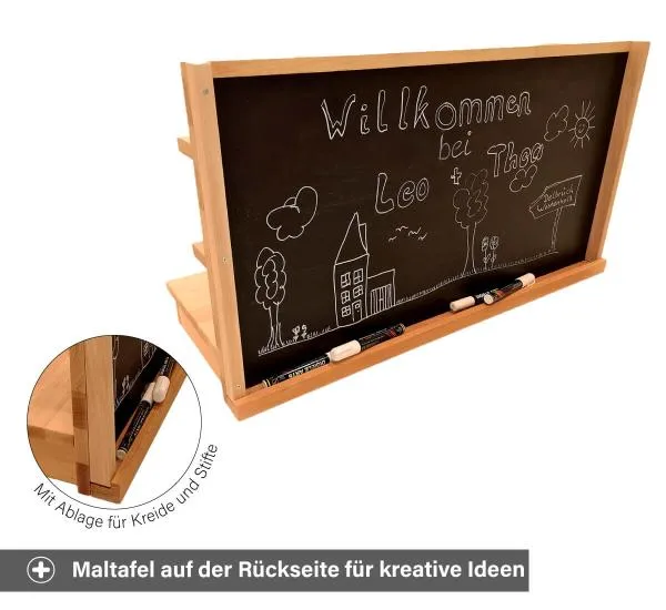 Maltafel zum Wegwischen - mit Ablage für Kreide & Stifte