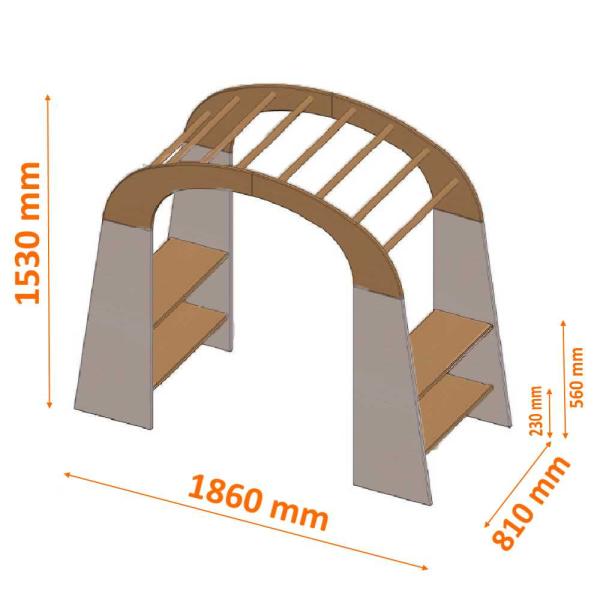 Outdoor-Spielständer mit Abmessungen von Holz-Spielzeug Peitz