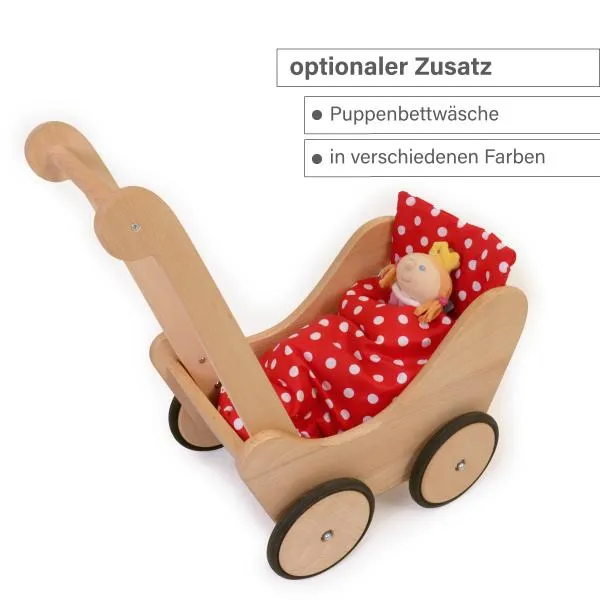 Lauflernwagen Puppenwagen optional mit 7 verschieden farbige Puppenbettwäsche