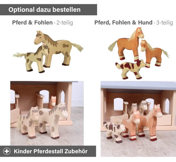 2.Wahl-Pferdestall Zubehör - Pferd und Fohlen oder Pferd, Fohlen und Hund